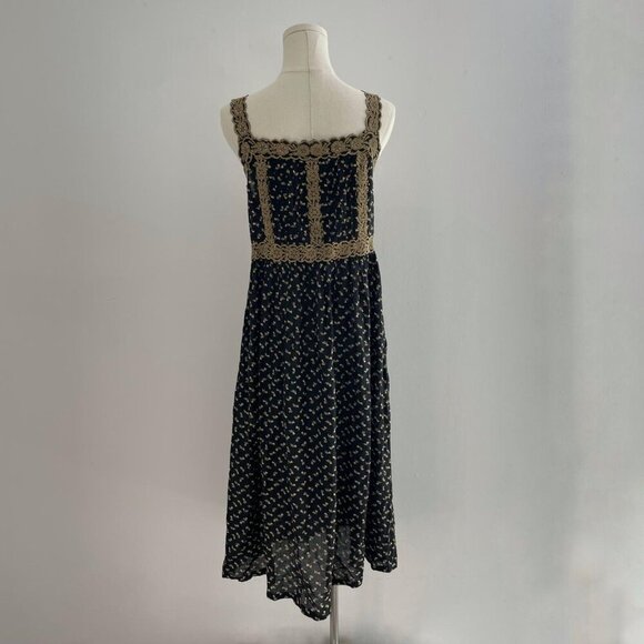 Sea Rosa Embroidery Slip Dress Black | Womens Size Small - Picture 3 of 7